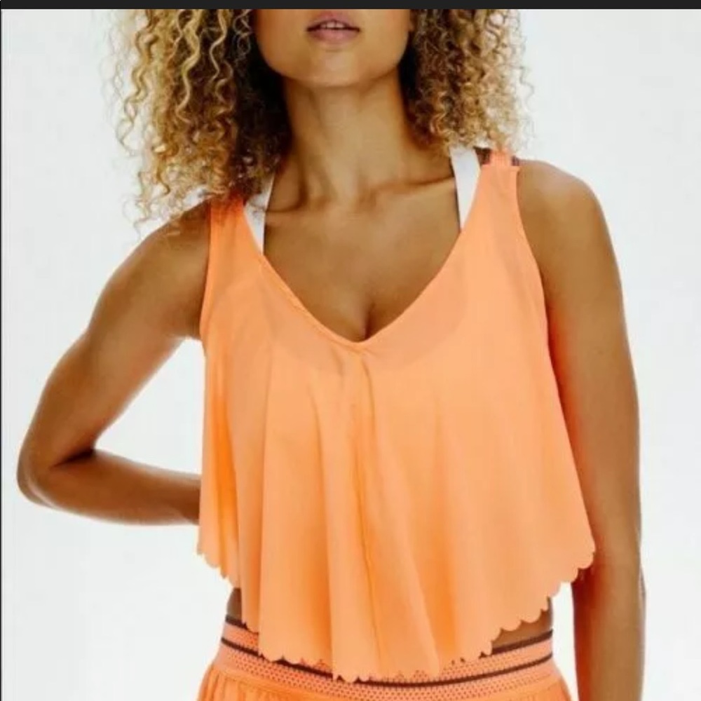 FreePeople Pretty Lil Running TopCropped Scalloped